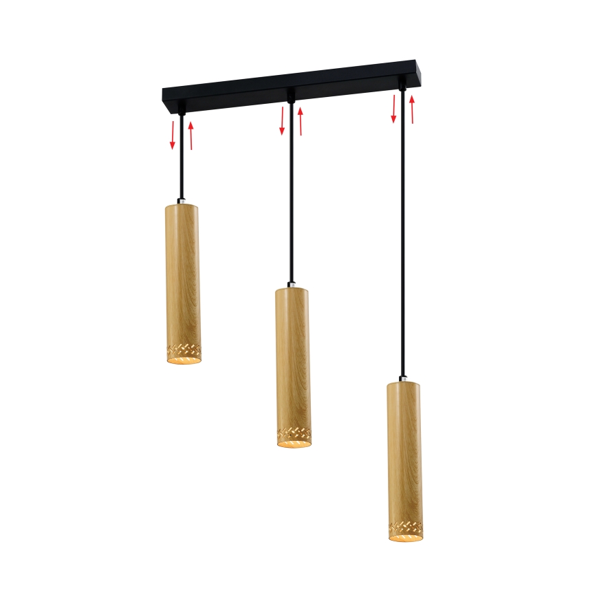 Luster na sajli TUBO 3xGU10/25W/230V