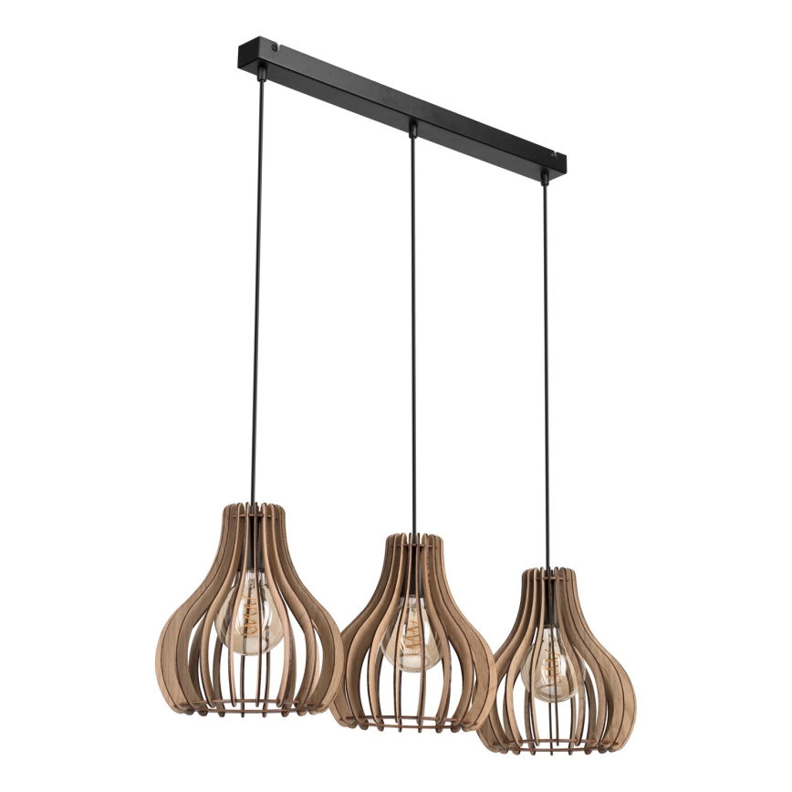 Luster na sajli TUCCI 3xE27/15W/230V hrast/crna