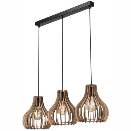 Luster na sajli TUCCI 3xE27/15W/230V hrast/crna
