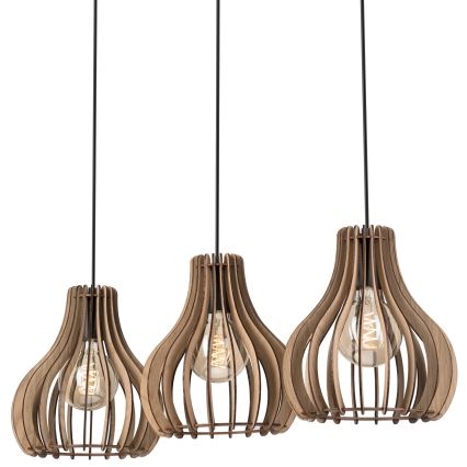 Luster na sajli TUCCI 3xE27/15W/230V hrast/crna