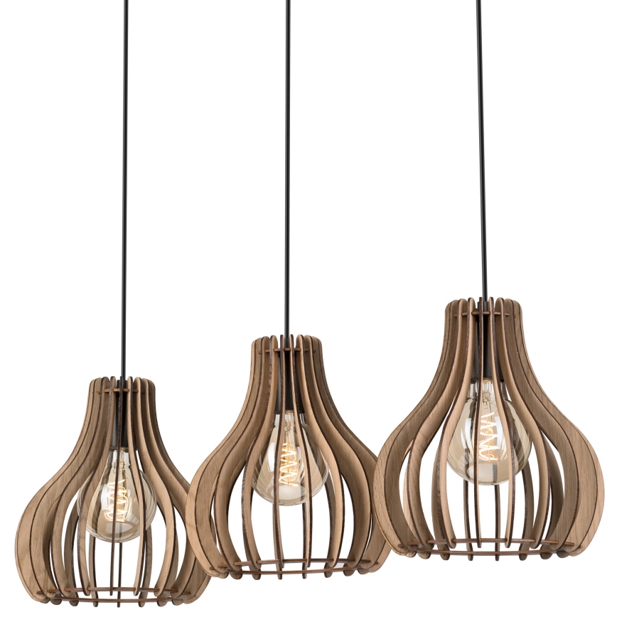 Luster na sajli TUCCI 3xE27/15W/230V hrast/crna