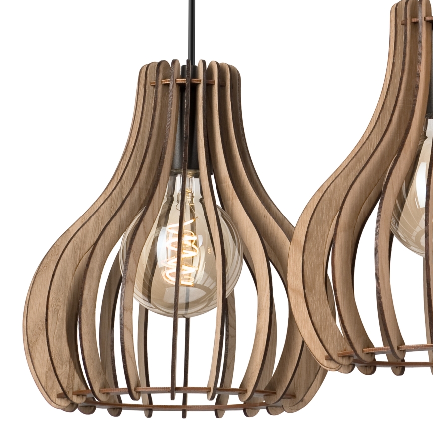 Luster na sajli TUCCI 3xE27/15W/230V hrast/crna