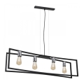 Luster na sajli TUNJA 4xE27/60W/230V crna/sjajni krom