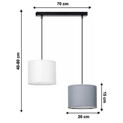 Luster na sajli TUZ 2xE27/60W/230V