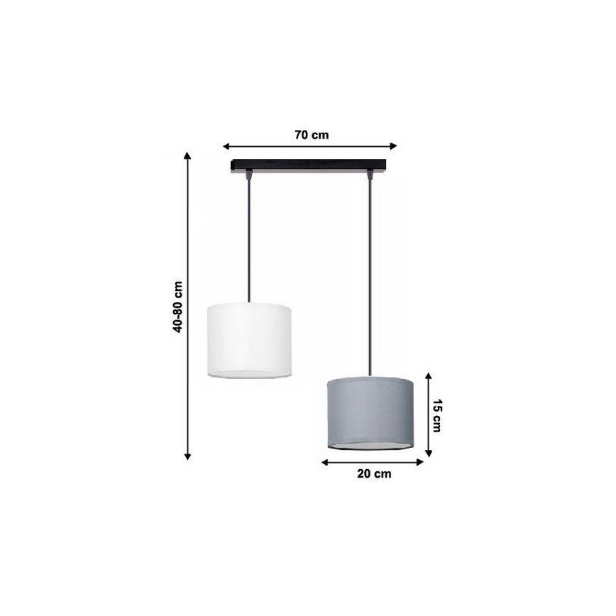 Luster na sajli TUZ 2xE27/60W/230V