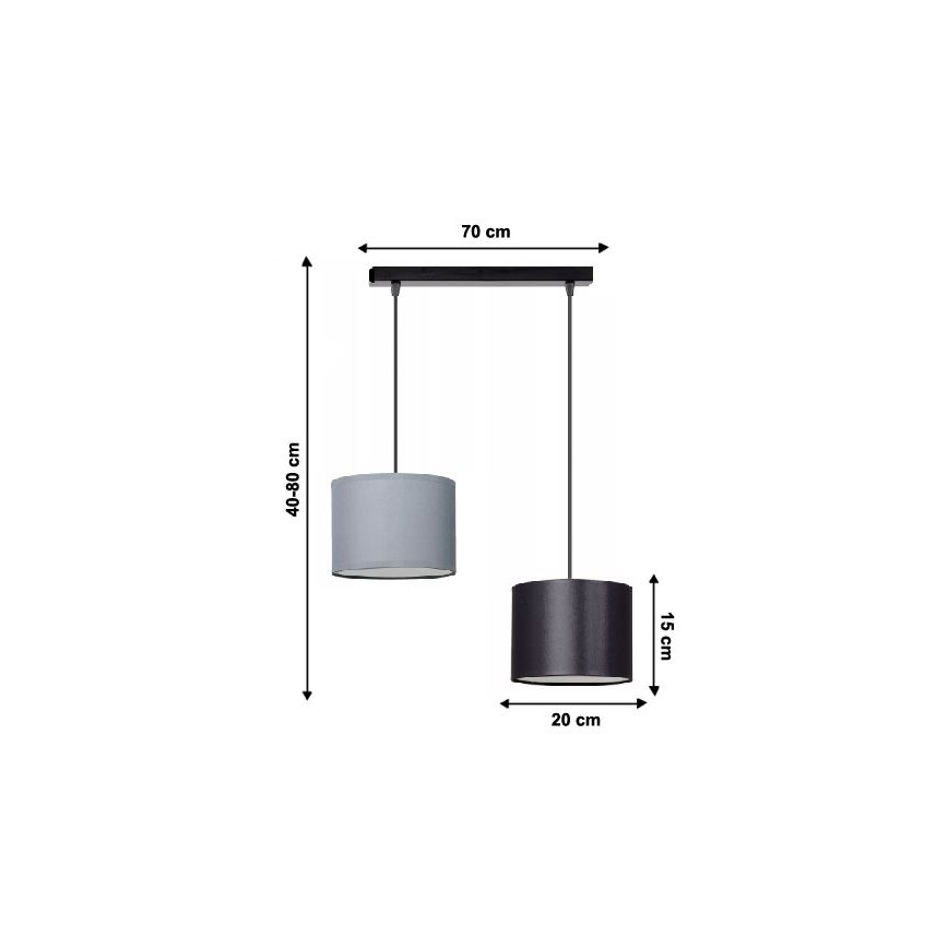 Luster na sajli TUZ 2xE27/60W/230V
