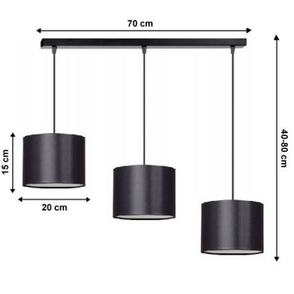 Luster na sajli TUZ 3xE27/60W/230V