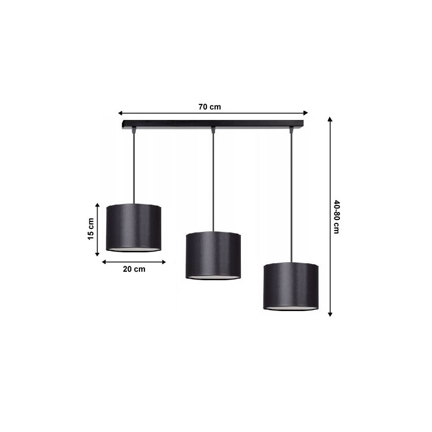 Luster na sajli TUZ 3xE27/60W/230V
