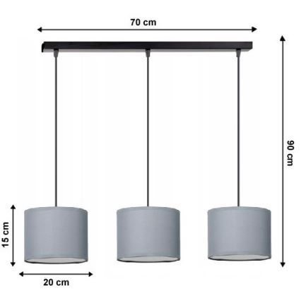 Luster na sajli TUZ 3xE27/60W/230V