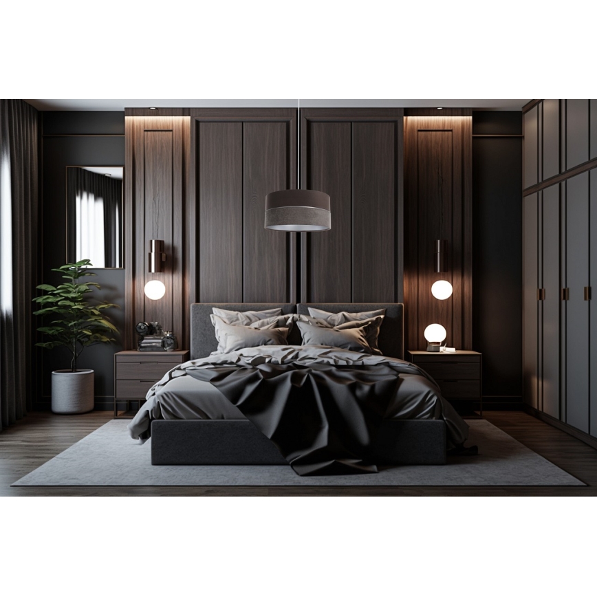 Luster na sajli TWIST 1xE27/60W/230V smeđa/srebrna