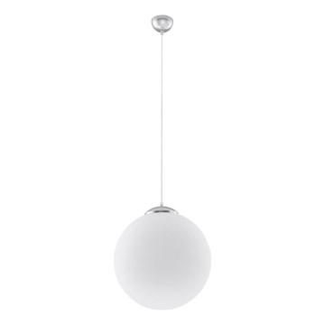 Luster na sajli UGO 1xE27/15W/230V Ø30 cm bijela/sjajni krom