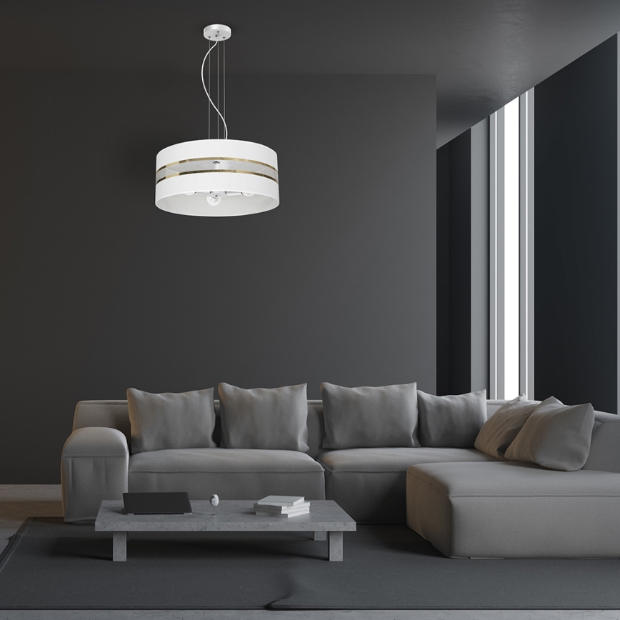 Luster na sajli ULTIMO 3xE27/60W/230V bijela