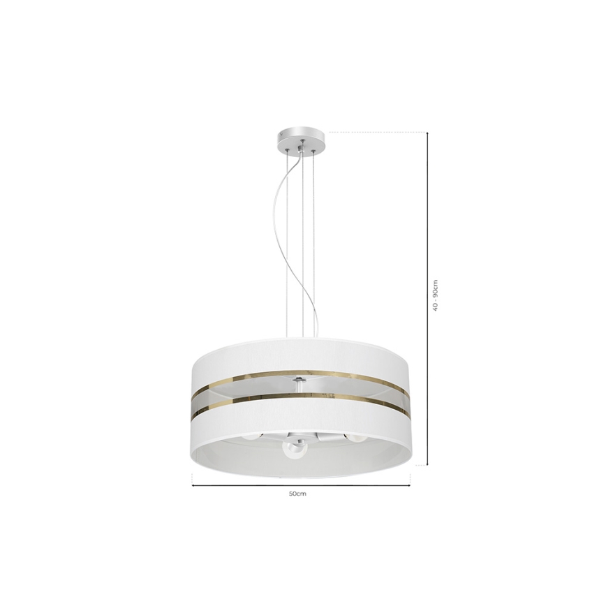 Luster na sajli ULTIMO 3xE27/60W/230V bijela