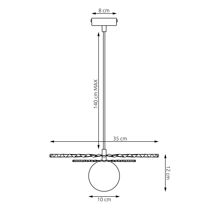 Luster na sajli UMBRA 1xG9/8W/230V crna/bež