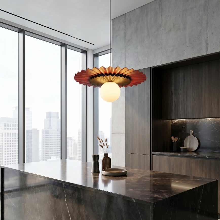 Luster na sajli UMBRA 1xG9/8W/230V crni/narančasti