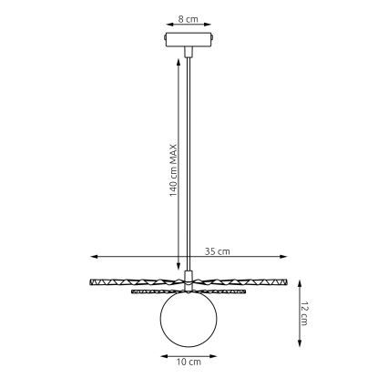 Luster na sajli UMBRA 1xG9/8W/230V crni/narančasti
