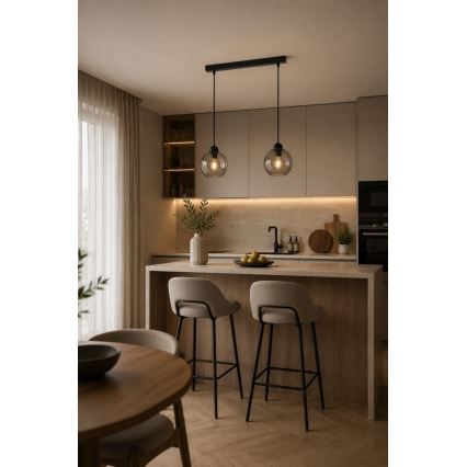 Luster na sajli UNO 2xE27/60W/230V crna