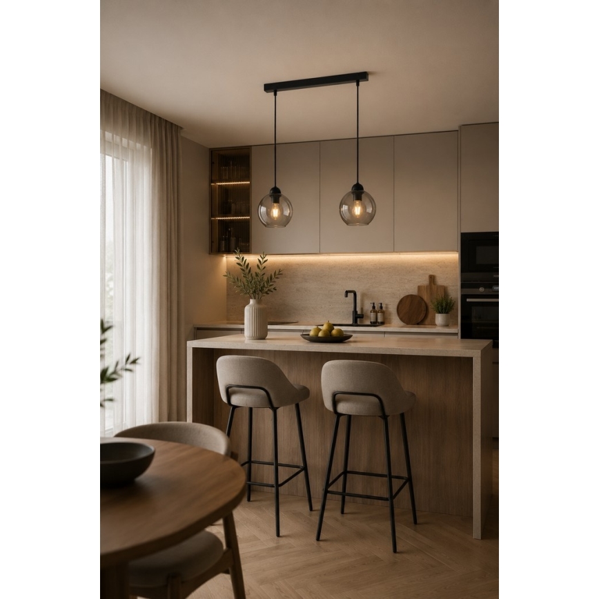 Luster na sajli UNO 2xE27/60W/230V crna
