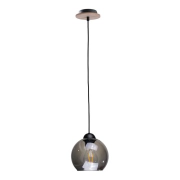 Luster na sajli UNO WOOD 1xE27/60W/230V crna/smeđa