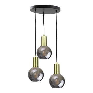 Luster na sajli UPRA 3xE27/60W/230V crna/zlatna
