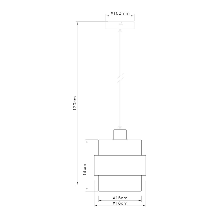 Luster na sajli VALENTINO 1xE27/15W/230V bež/proziran