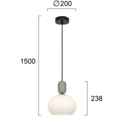 Luster na sajli VALISIA 1xE27/40W/230V crna/maslinasta