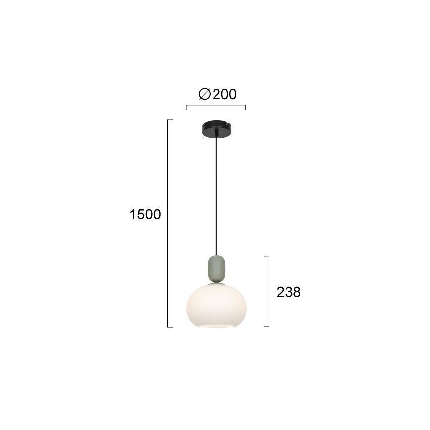 Luster na sajli VALISIA 1xE27/40W/230V crna/maslinasta