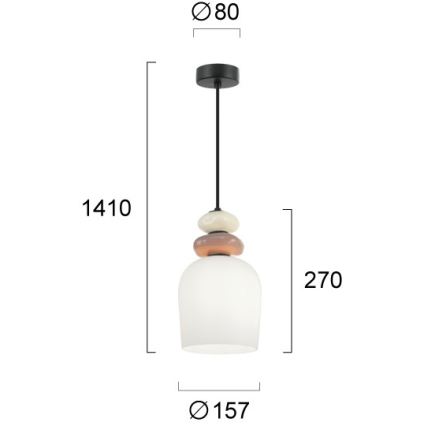 Luster na sajli VALISIA 3xE27/40W/230V bež/maslinasta