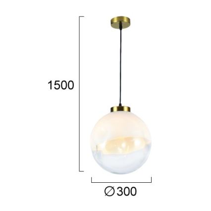 Luster na sajli VANA 1xE27/40W/230V kremasta/zlatna