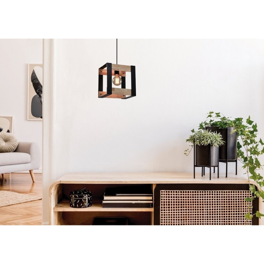Luster na sajli VARNA 1xE27/40W/230V hrast