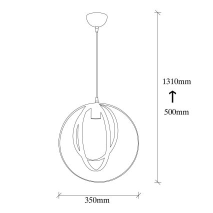 Luster na sajli VAVEYLA 1xE27/100W/230V