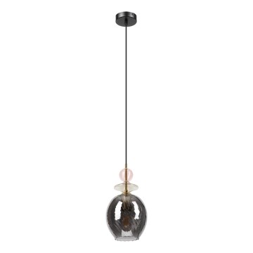 Luster na sajli VELLO 1xE27/15W/230V crna/dimljena ružičasta/bež/crna