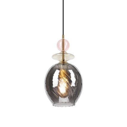 Luster na sajli VELLO 1xE27/15W/230V crna/dimljena ružičasta/bež/crna