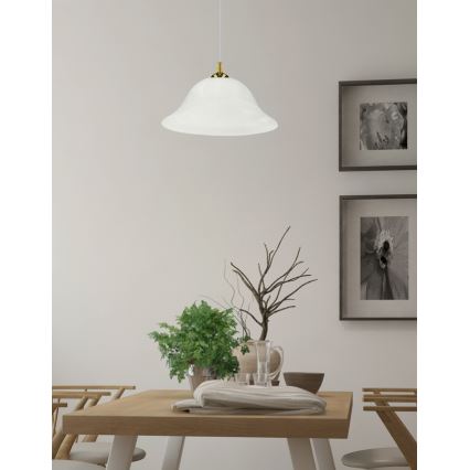 Luster na sajli VERA 1xE27/60W/230V zlatna/bijela