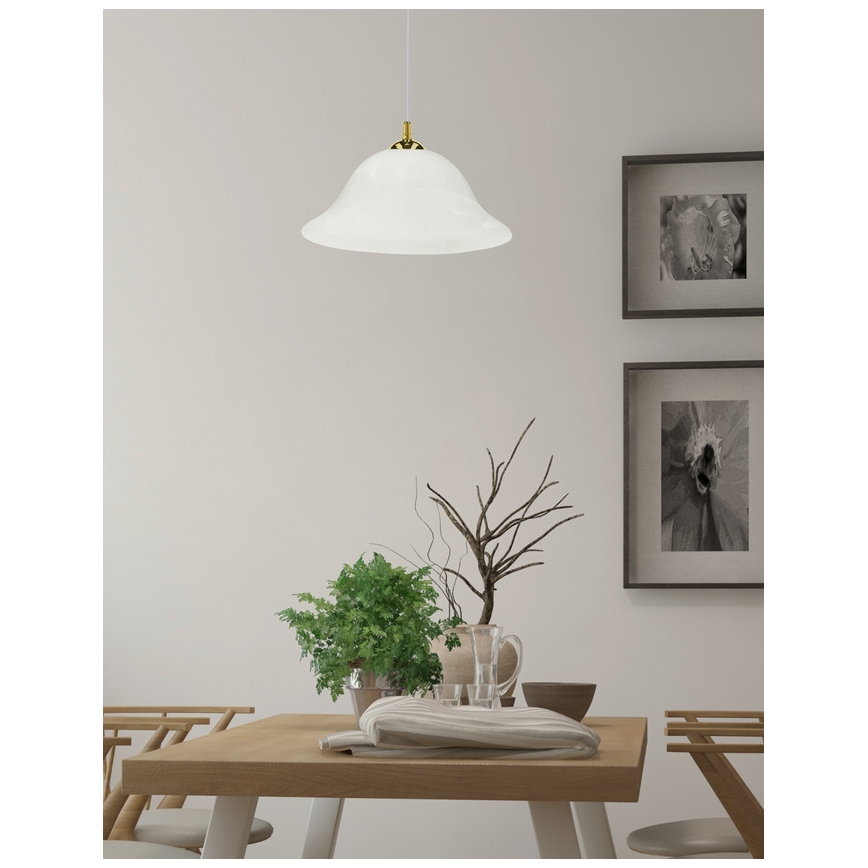 Luster na sajli VERA 1xE27/60W/230V zlatna/bijela