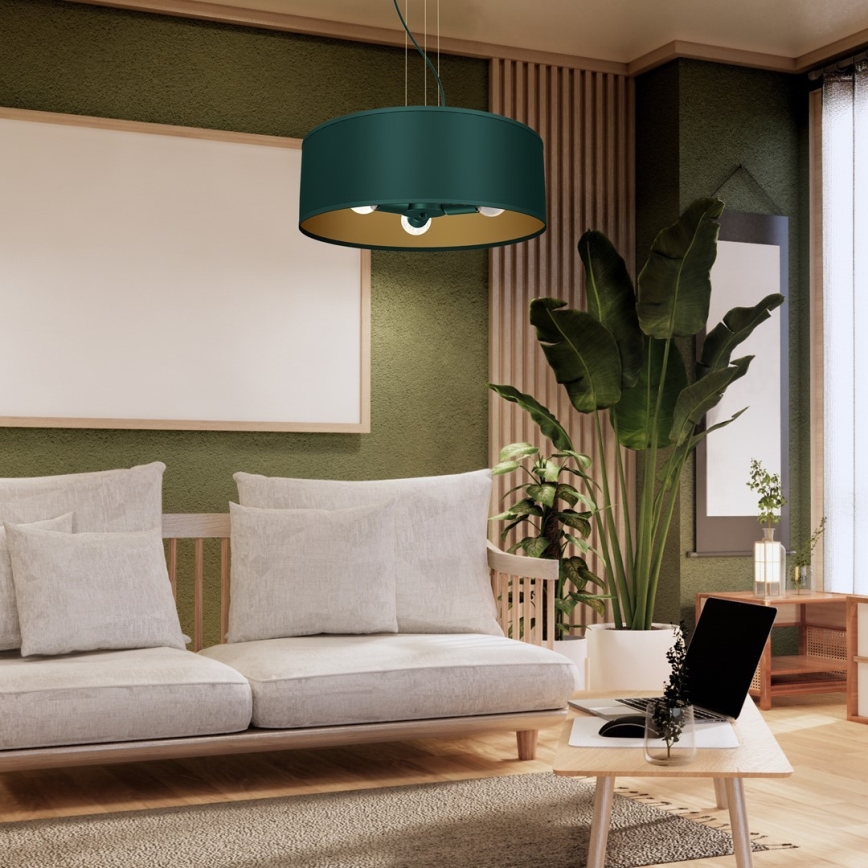 Luster na sajli VERDE 3xE27/60W/230V zelena