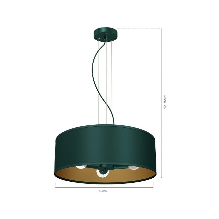 Luster na sajli VERDE 3xE27/60W/230V zelena