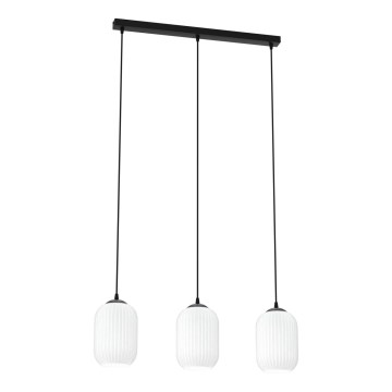 Luster na sajli VERDI 3xE27/15W/230V crna/bijela