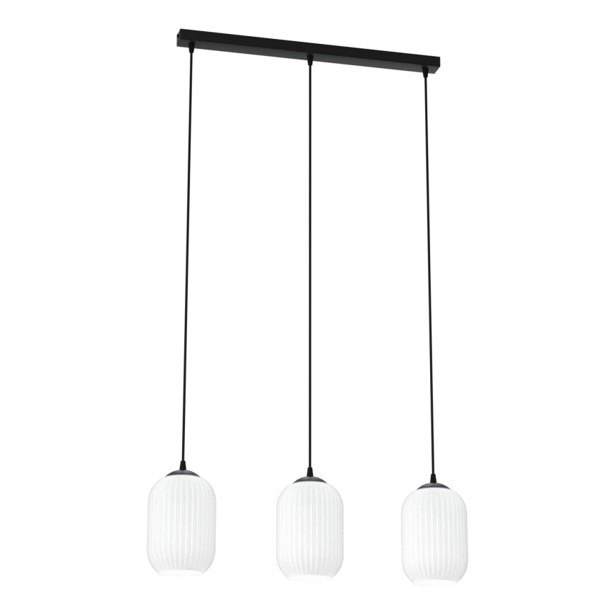 Luster na sajli VERDI 3xE27/15W/230V crna/bijela