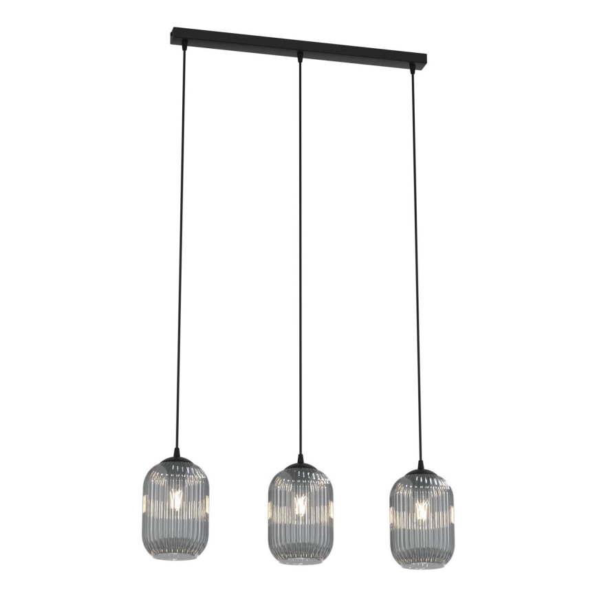 Luster na sajli VERDI 3xE27/15W/230V crna/siva
