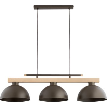 Luster na sajli VERTA 3xE27/15W/230V smeđa/bež