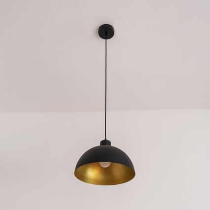 Luster na sajli VESPER 1xE27/15W/230 Ø 30 cm crno-zlatni