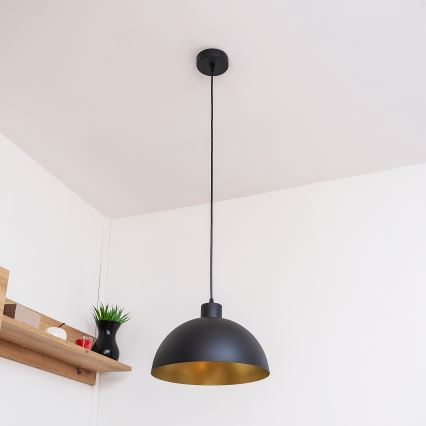 Luster na sajli VESPER 1xE27/15W/230 Ø 30 cm crno-zlatni