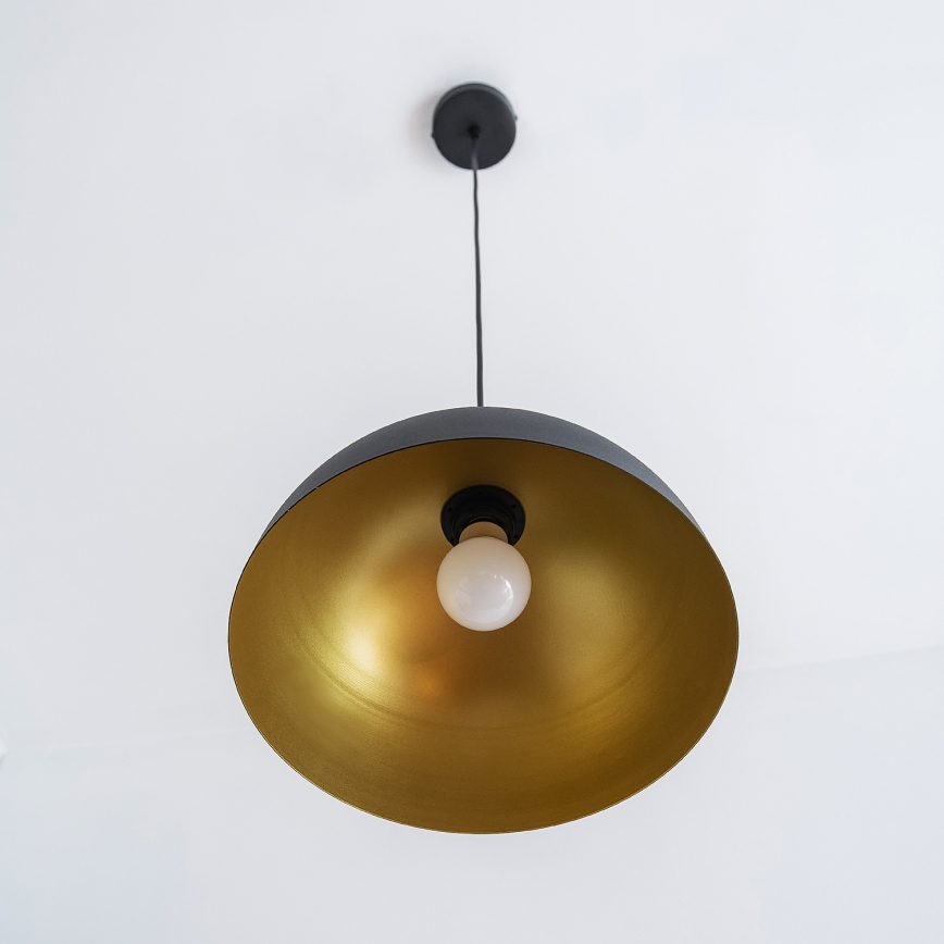 Luster na sajli VESPER 1xE27/15W/230 Ø 30 cm crno-zlatni
