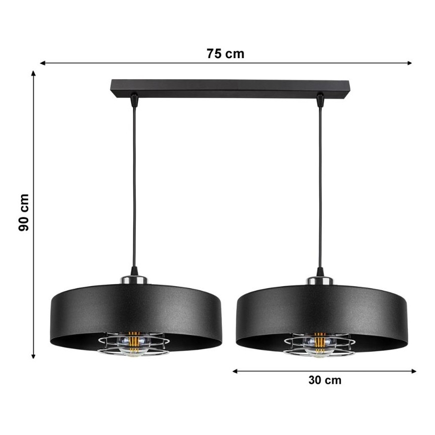 Luster na sajli VEST 2xE27/60W/230V