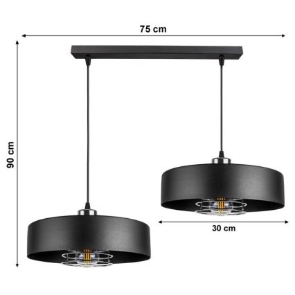 Luster na sajli VEST 2xE27/60W/230V