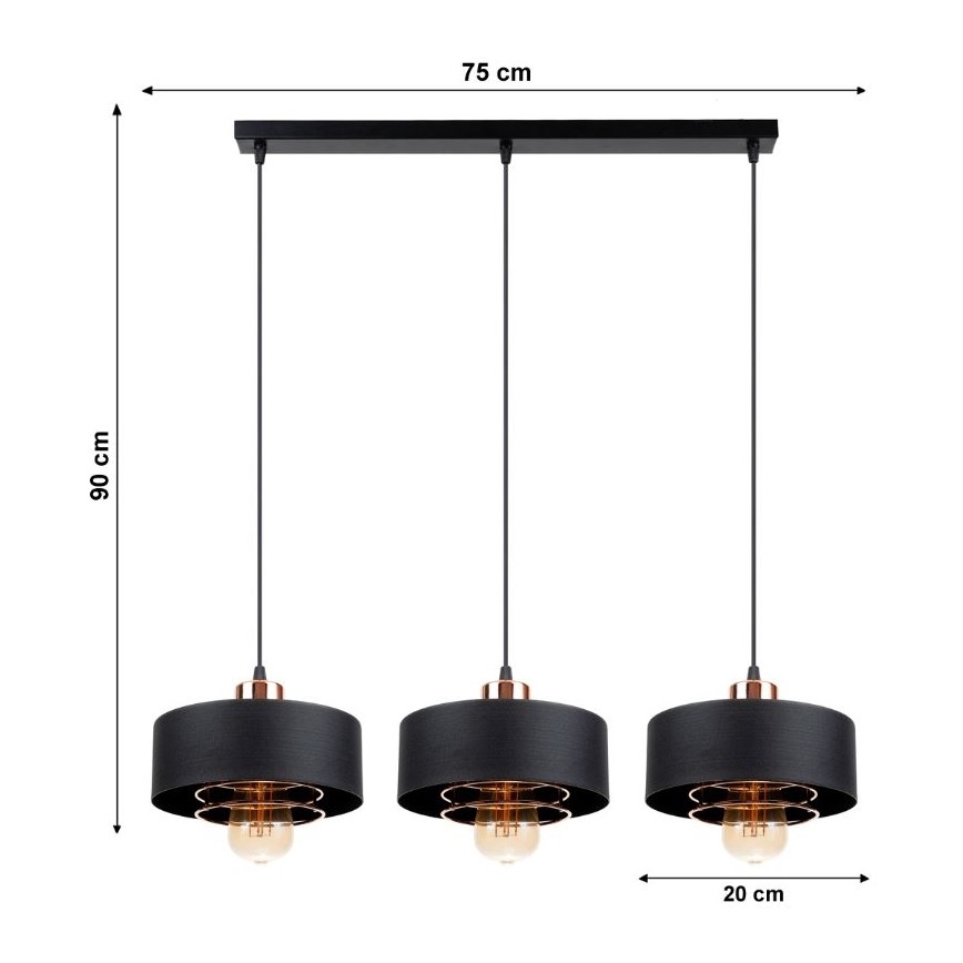 Luster na sajli VEST 3xE27/60W/230V