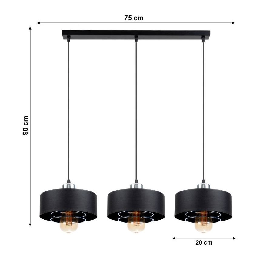 Luster na sajli VEST 3xE27/60W/230V