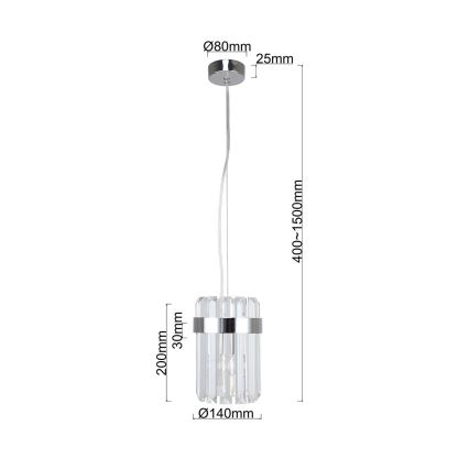 Luster na sajli VETRO 1xE14/10W/230V sjajni krom