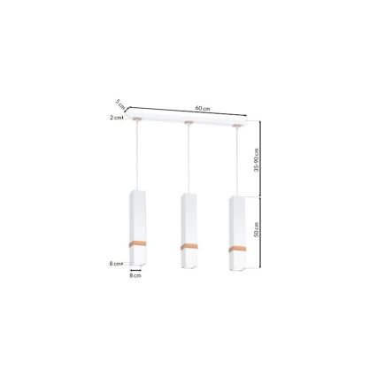Luster na sajli VIDAR 3xGU10/25W/230V